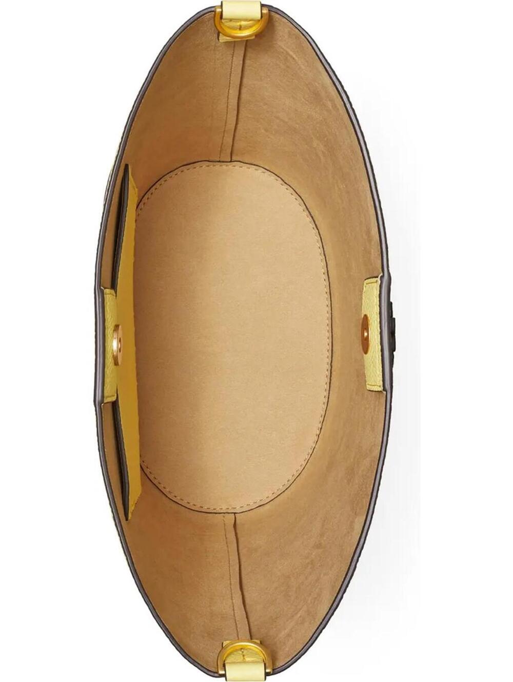 Tory Burch McGraw Leather Bucket Bag Vintage Yellow NWT FLAW - Picture 2 of 9